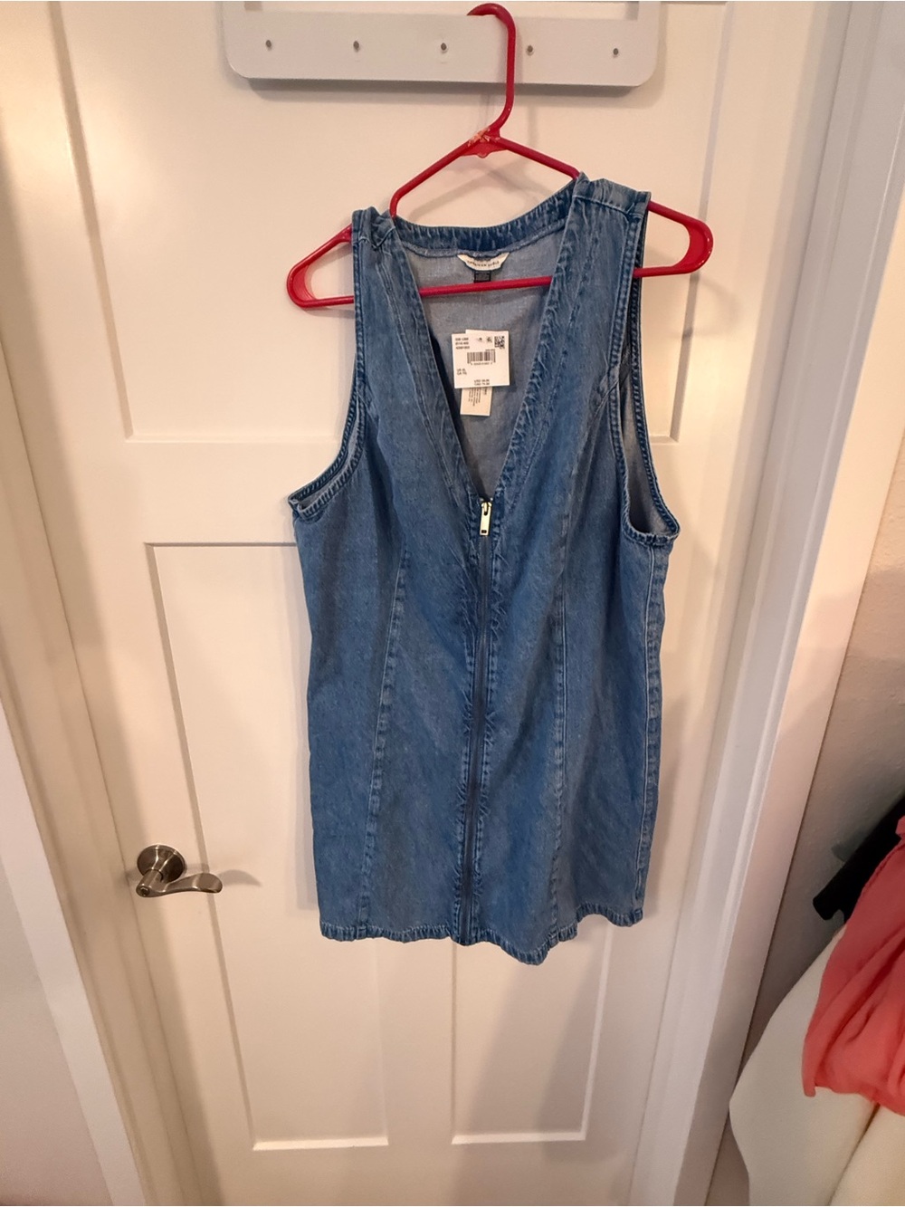 American Eagle Denim Zip-Front Sleeveless dress Blue NWT size XL